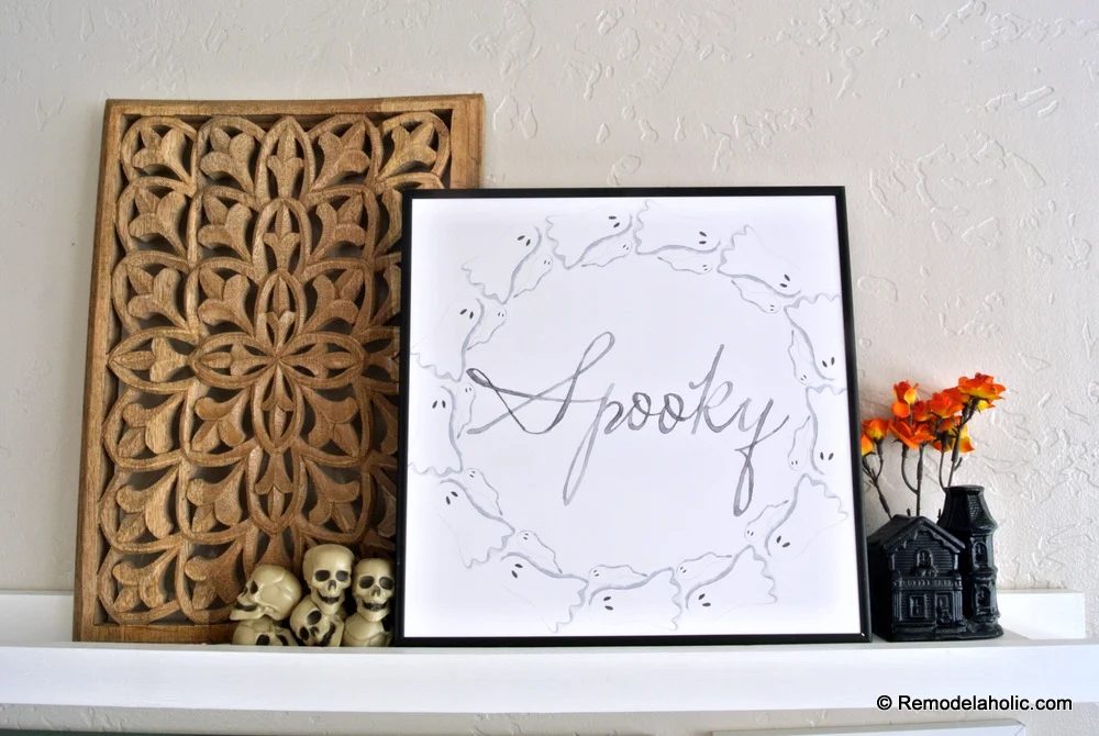 Printable Seasonal Art Set For straightforward Home Decor Spooky Watercolor Ghost Wreath Print For Halloween #Bekob