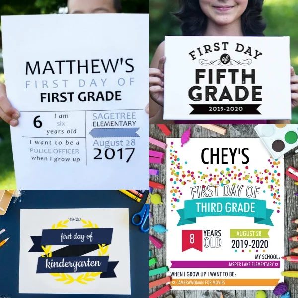 Back To School Photo Signs For First And Last Day #Bekob