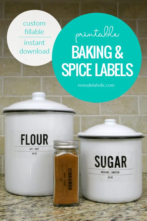 Editable Custom Fillable Instant Download Printable Pantry Baking And Spice Labels #Bekob