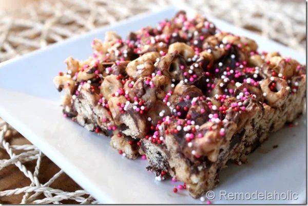 Quick Chocolate and Peanut Butter Cheerio Treats