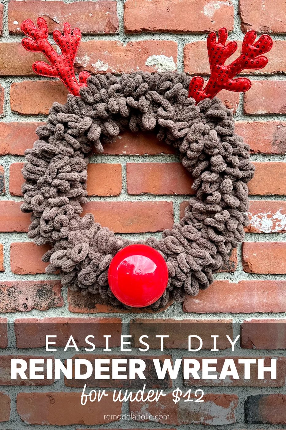 Under $12 Loop Yarn straightforward Reindeer Wreath Dollar Tree, Bekob