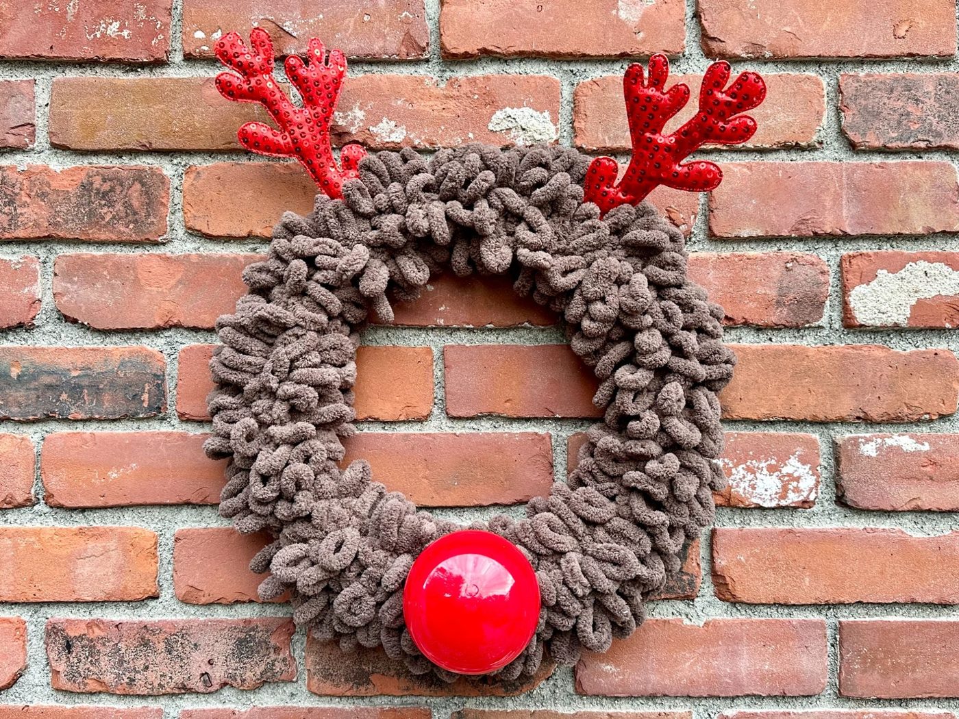 Diy Rudolph The Red Nosed Reindeer Wreath From Dollar Tree, Bekob (50)