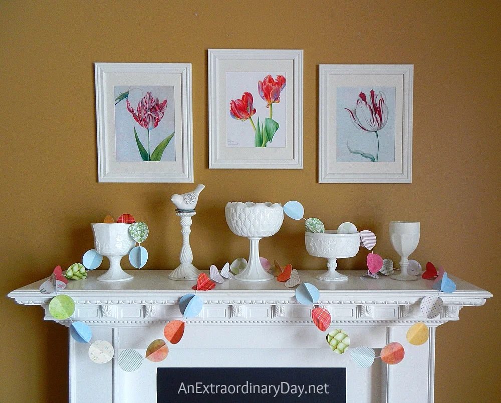 straightforward Handmade Wall Decor options Diy White Mantel With Spring Colors
