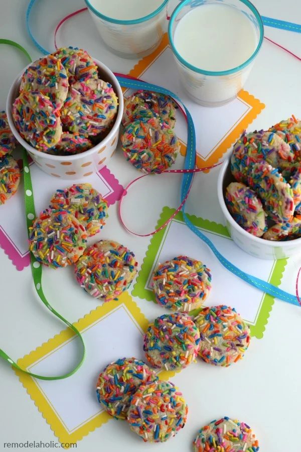 Milk and colorful decorations