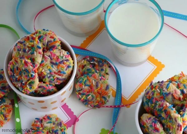Rainbow Sprinkle Funfetti Cookie Recipe From Scratch #Bekob