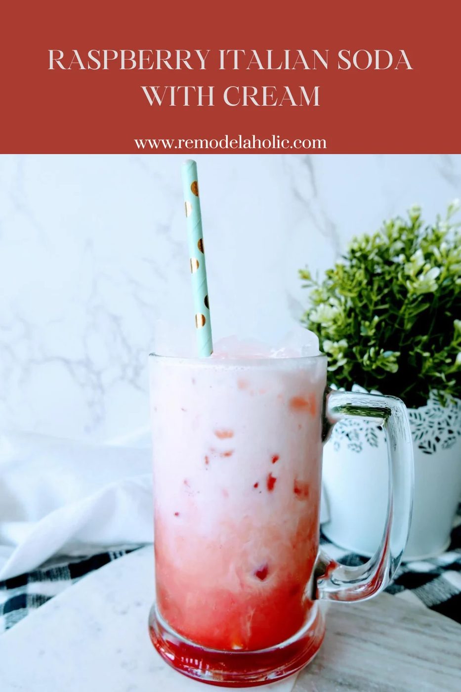 Raspberry Italian Soda With Cream