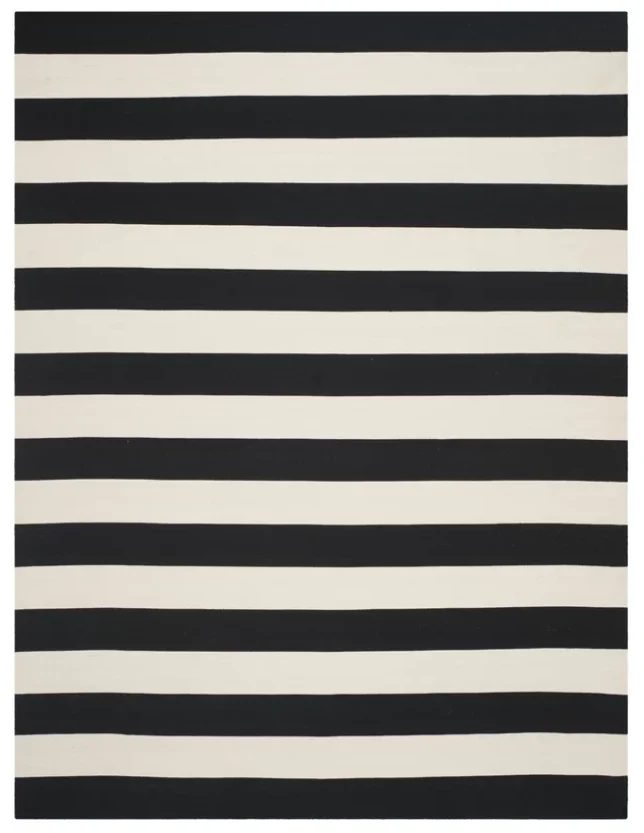 Black & White Striped Rug