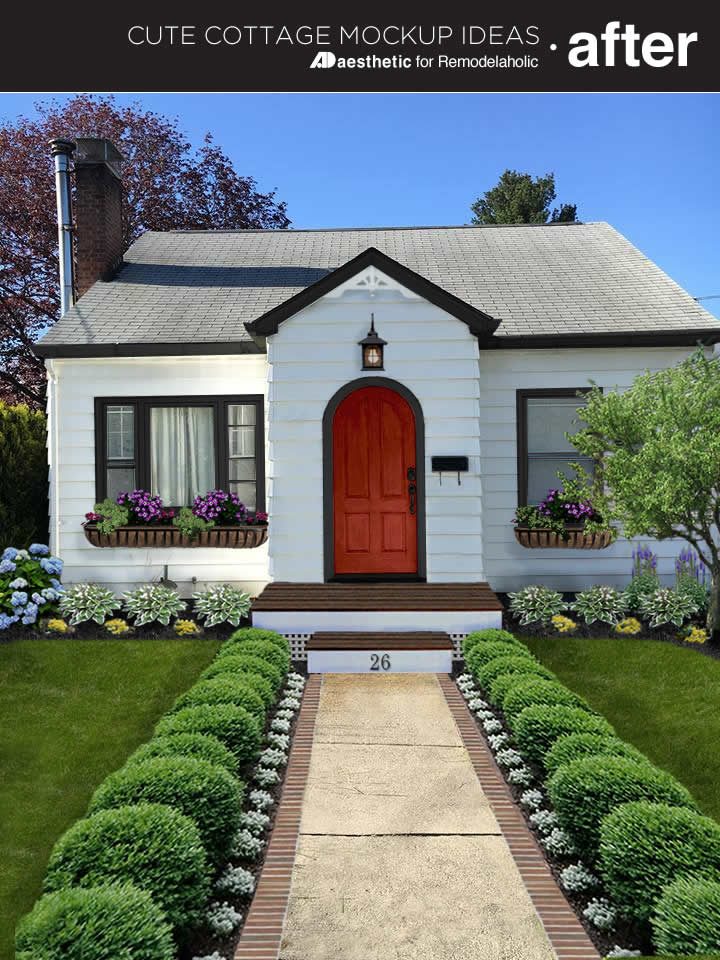 A dated home gets a fresh look in this (virtual) cute cottage makeover! Add curb appeal with these straightforward options, no matter what the style of your home.