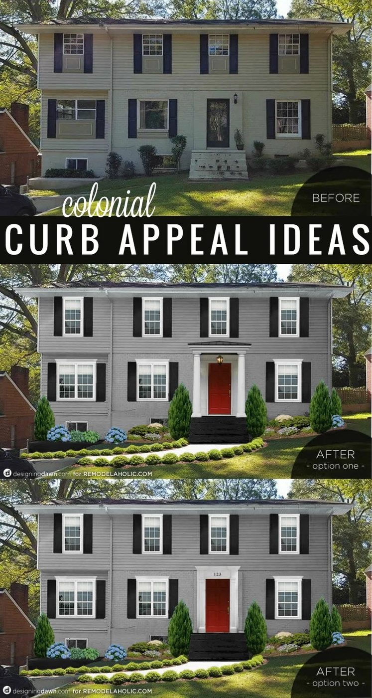 Add curb appeal to a Colonial style house. These 3 changes will make the biggest impact! @Bekob