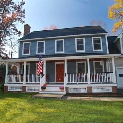 Colonial Porch Curb Appeal options and Inspiration (with columns and railing)