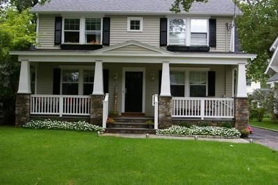 Colonial Porch Curb Appeal options and Inspiration (with columns and railing)