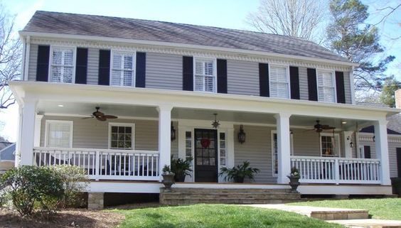 Colonial Porch Curb Appeal options and Inspiration (with columns and railing)