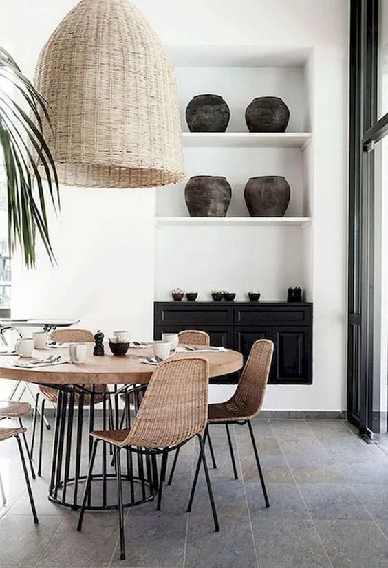 Great options for decorating a nook -- no more awkward alcoves! striking and functional design options