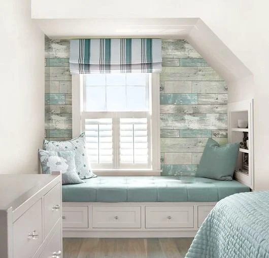 Great options for decorating a nook -- no more awkward alcoves! striking and functional design options