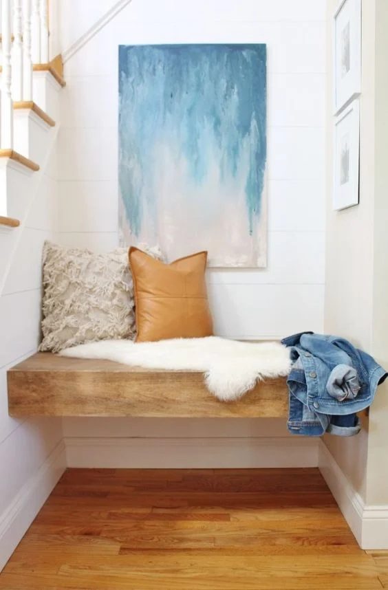 Great options for decorating a nook -- no more awkward alcoves! striking and functional design options