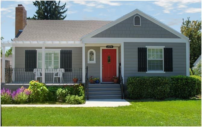 Plain to Pretty Curb Appeal Inspiration | Adding a Porch and Shutters #Bekob #curbappeal #virtualmakeover