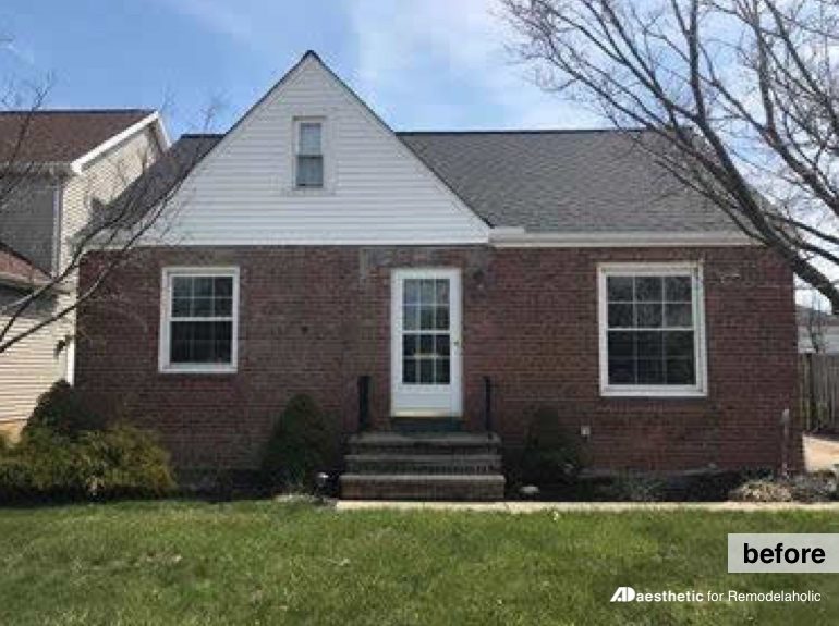 Before | Plain to Pretty Curb Appeal Inspiration | Adding a Porch and Shutters #Bekob #curbappeal #virtualmakeover