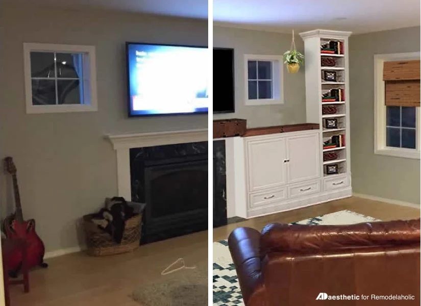 Real Life Rooms: Decorating Around a Fireplace with Built-ins