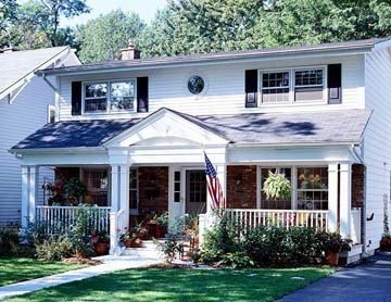 Inviting Porch Virtual Makeover | mid-century modern | curb appeal