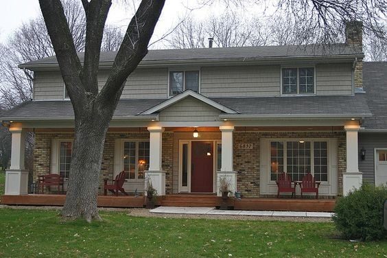 Inviting Porch Virtual Makeover | mid-century modern | curb appeal