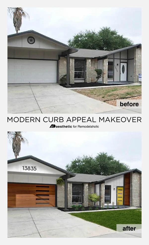 Mid-Century Modern Curb Appeal | Virtual Makeover by AD Aesthetic on Bekob.com