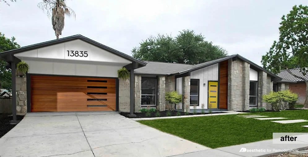 Mid-Century Modern Curb Appeal | Virtual Makeover by AD Aesthetic on Bekob.com