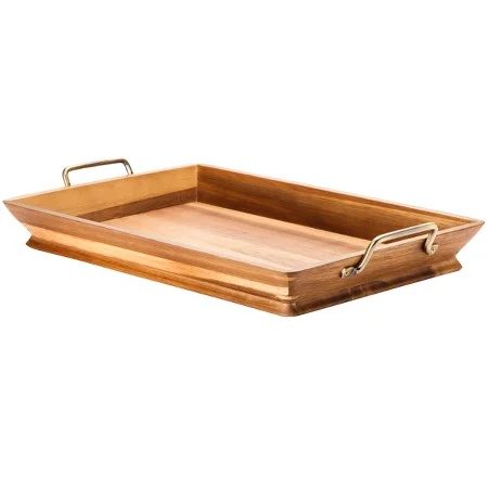 Neutral Living Room Acacia Wood Tray