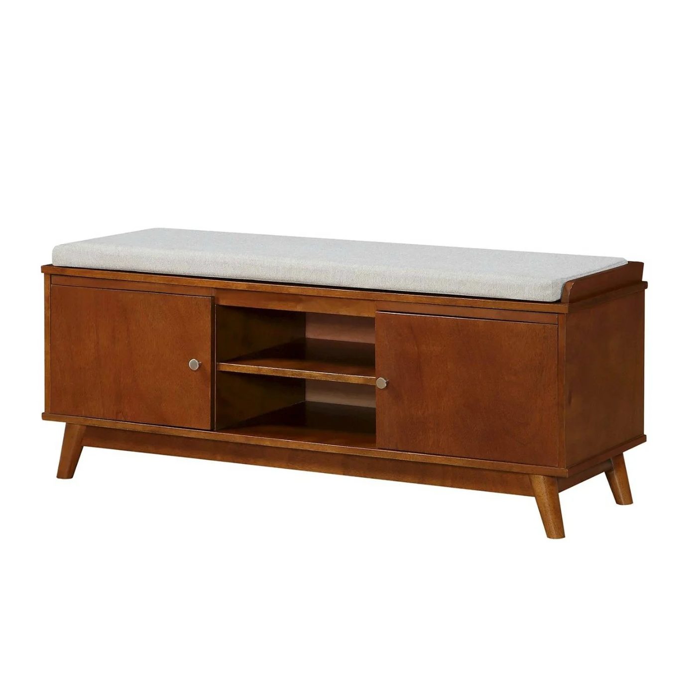 Neutral Living Room Mid Century Modern Entryway Bench