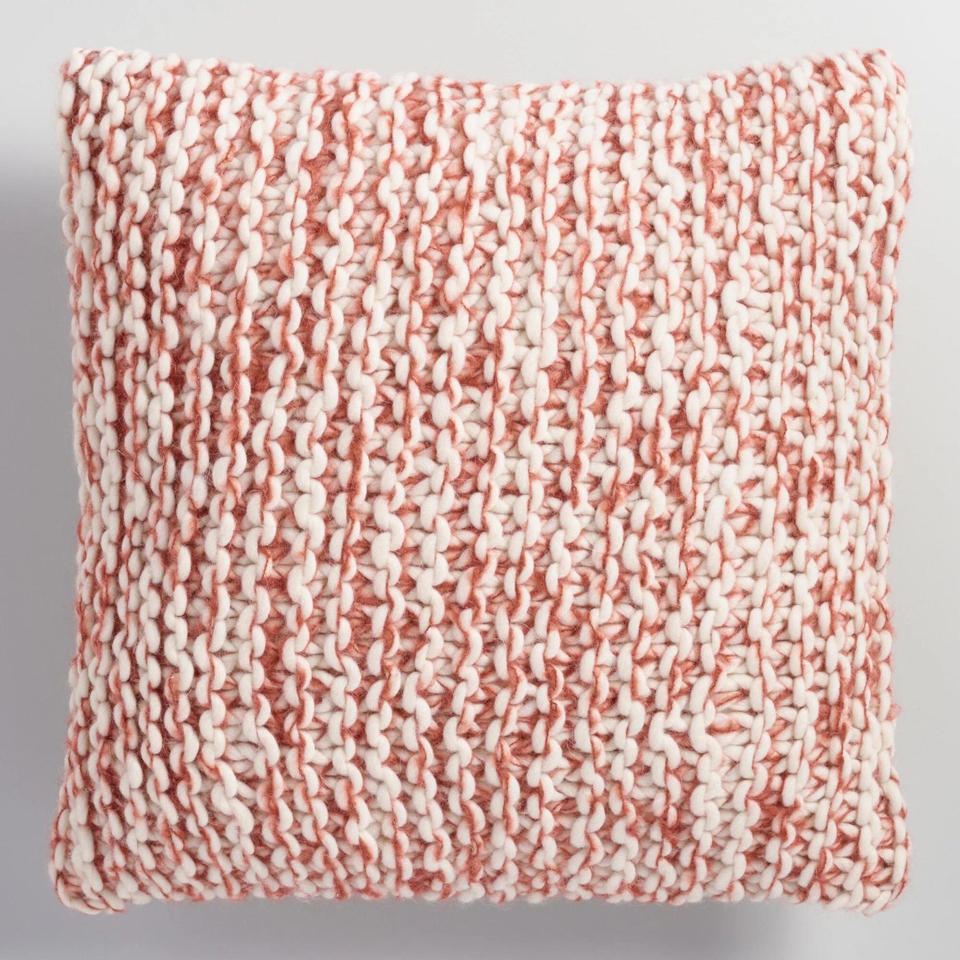 Neutral Living Room Rust Chunky Knit Throw Pillow