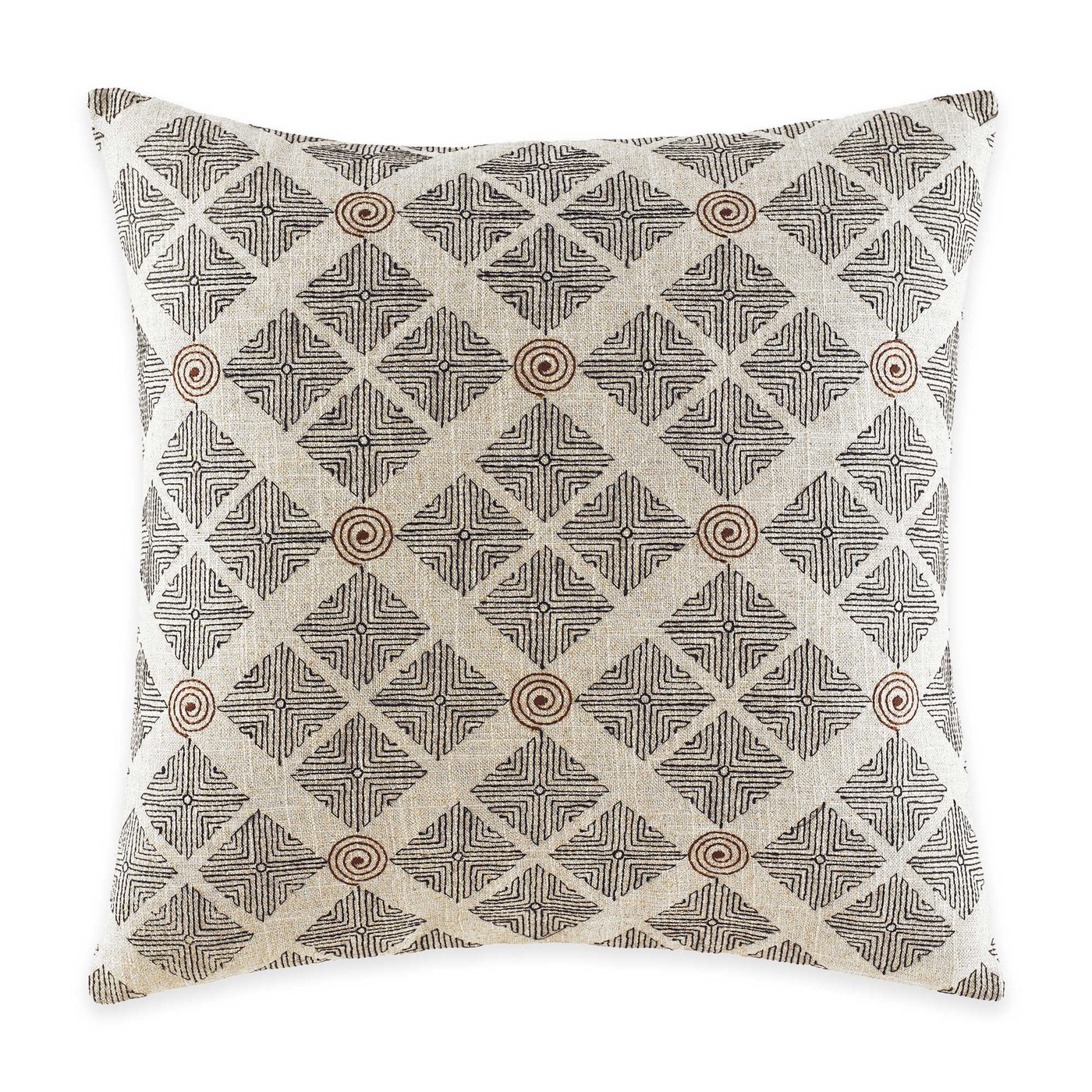 Neutral Living Room Mombasa Square Throw Pillow