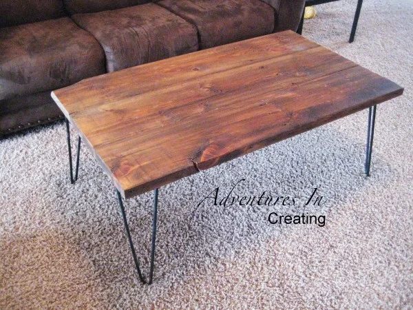 Reclaimed Wood Coffee Table with Hairpin Legs
