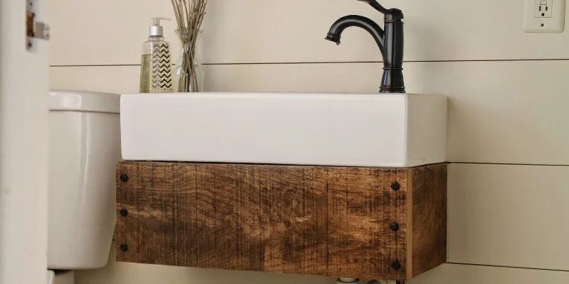 Reclaimed Wood Floating Vanity