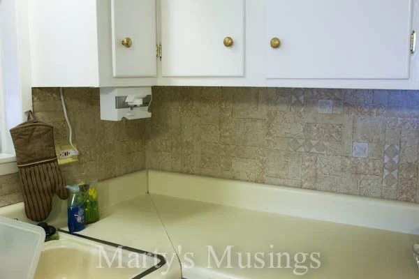 kitchen backsplash before installing reclaimed wood