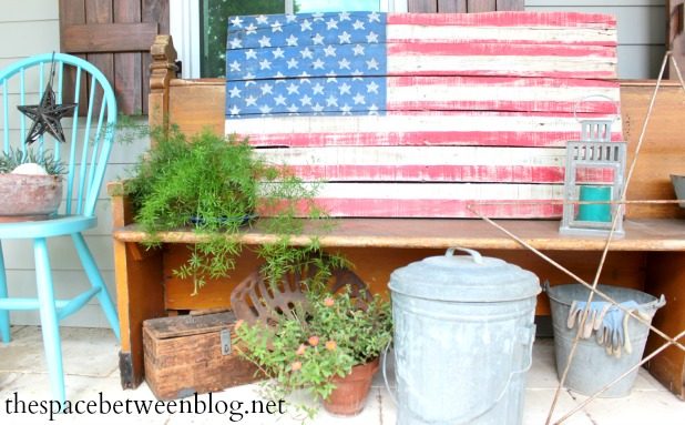 slat wood flag.