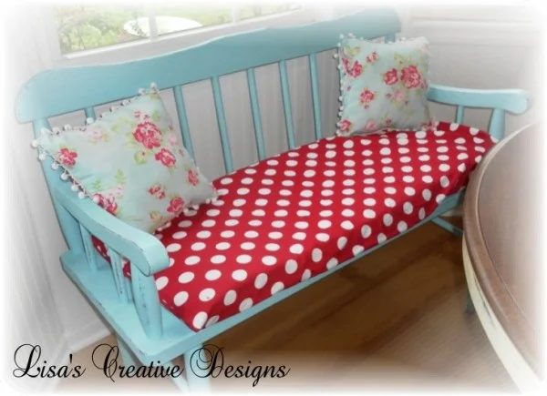 Cottage Chic, Diy Bench Cushion For Red And Turquoise Kitchen By Lisas Creative Designs Featured On Bekob
