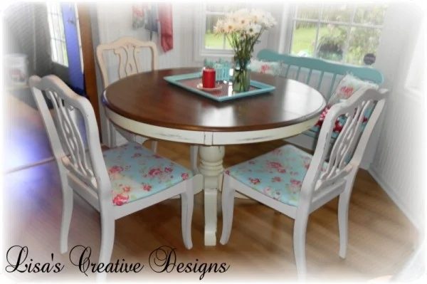 Diy Makeover For Upholstered Kitchen Chairs By Lisas Creative Designs Featured On Bekob, Cottage Chic Kitchen