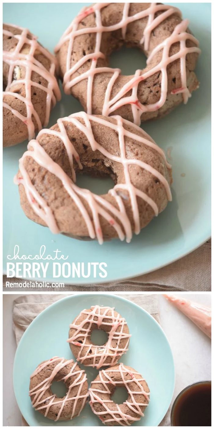 A Fun And Decedent Breakfast Recipe. Chocolate Berry Donuts Recipe By Bekob.com