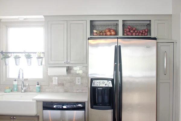 produce bins above the fridge, Ramblings from the Burbs on Bekob