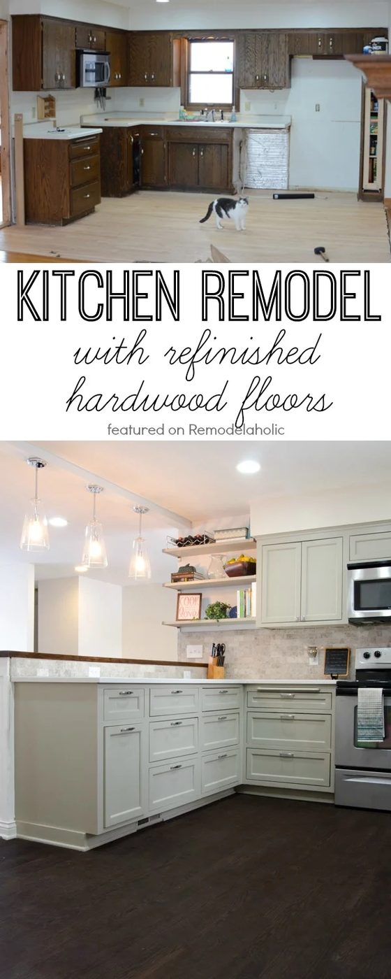 Kitchen Remodel with Refinished Hardwood Floors, Ramblings from the Burbs on Bekob
