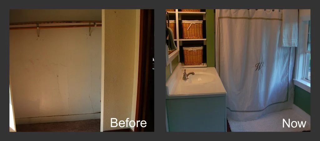 9 Remodel a small bedroom to a bathroom, before and after, by Newly Woodwards featured on @Bekob.com