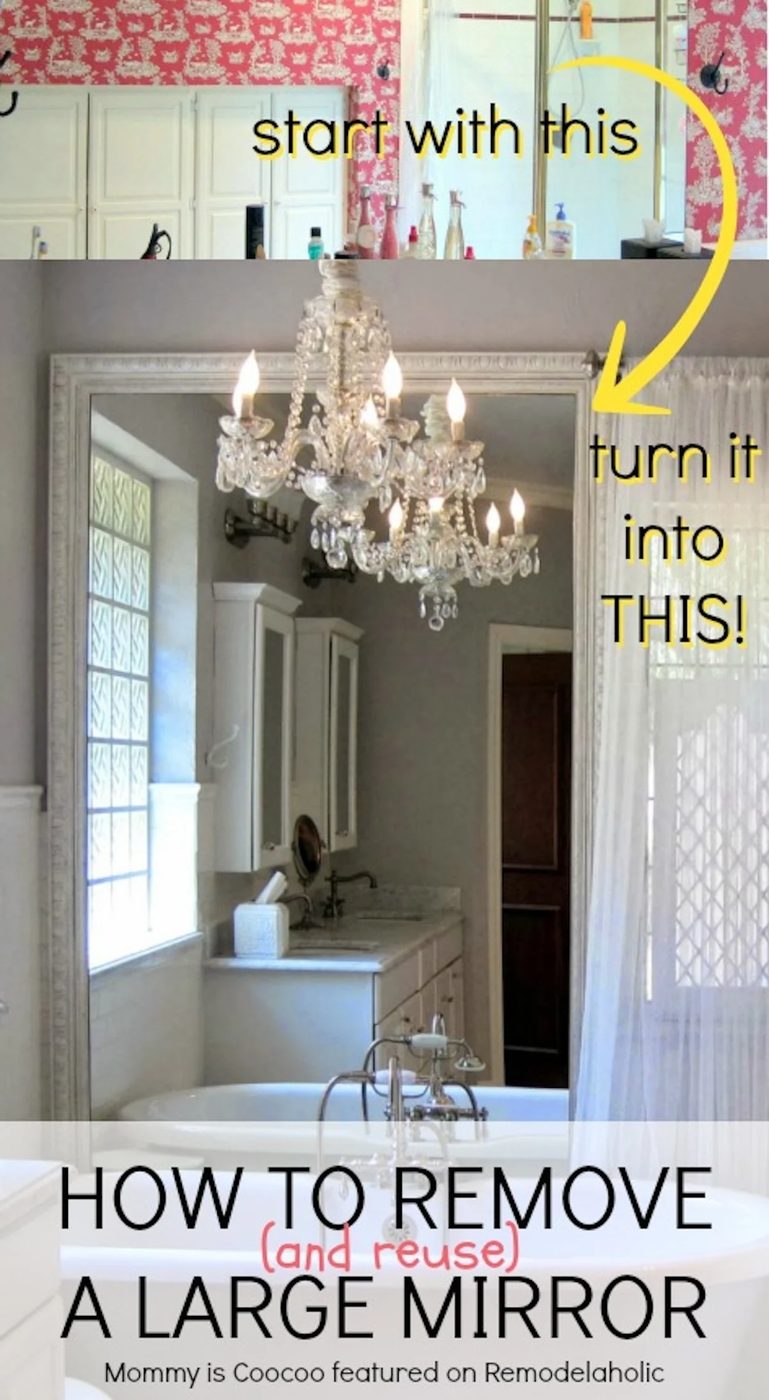 How To Remove A Large Builder Grade Mirror On Bekob