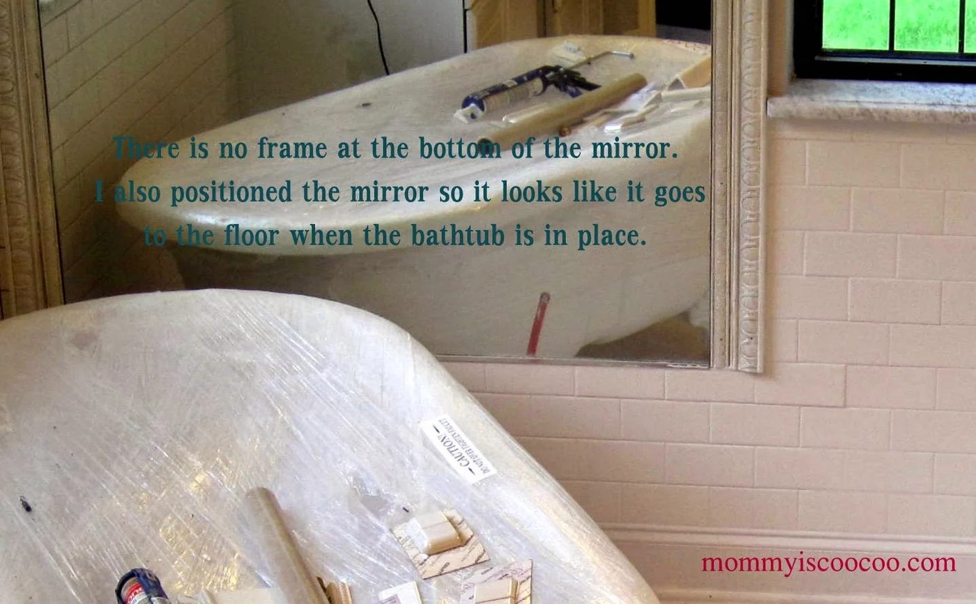 mirror behind tub, Mommy is Coocoo on Bekob
