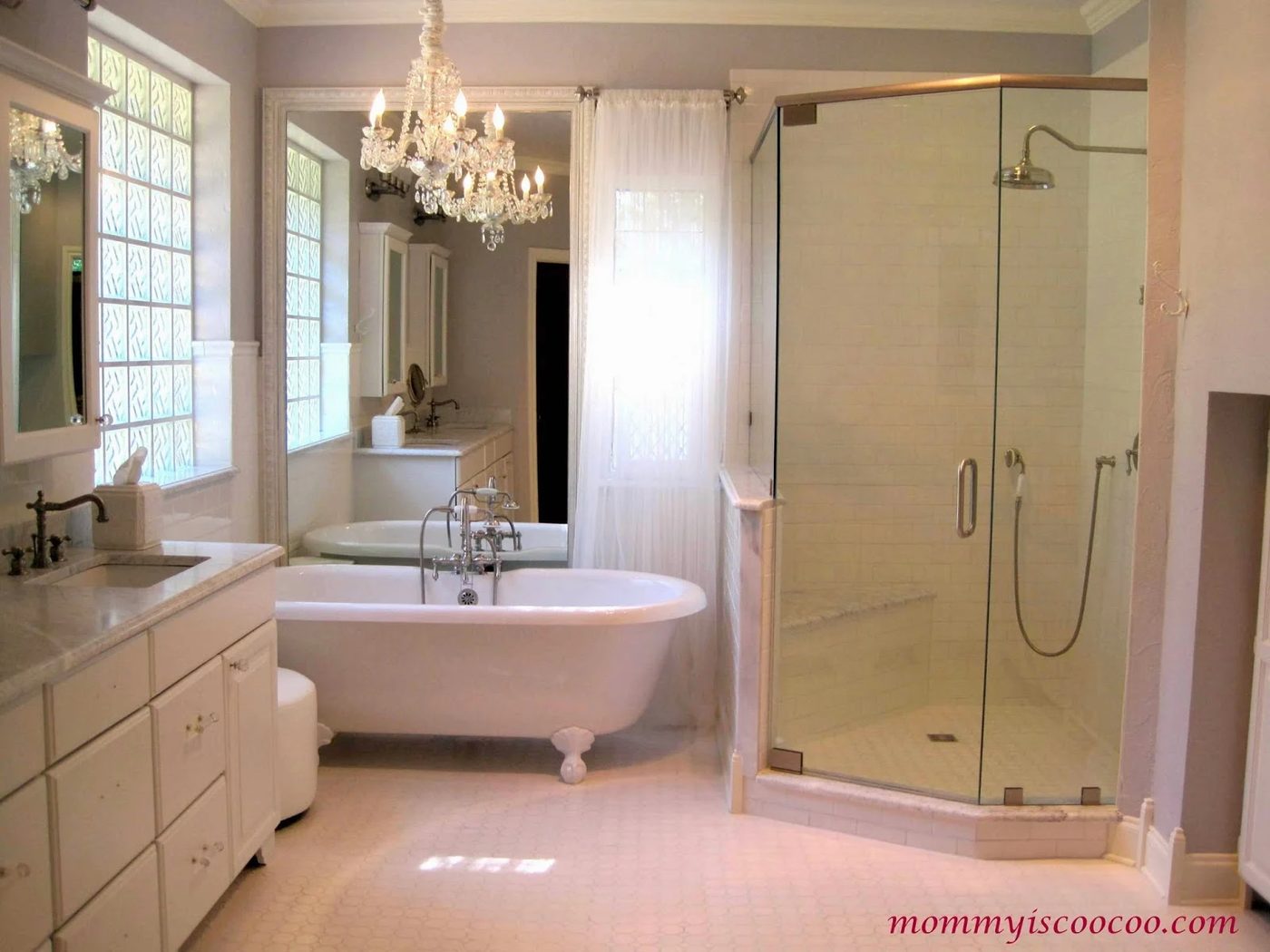 white master bathroom makeover, Mommy is Coocoo on Bekob
