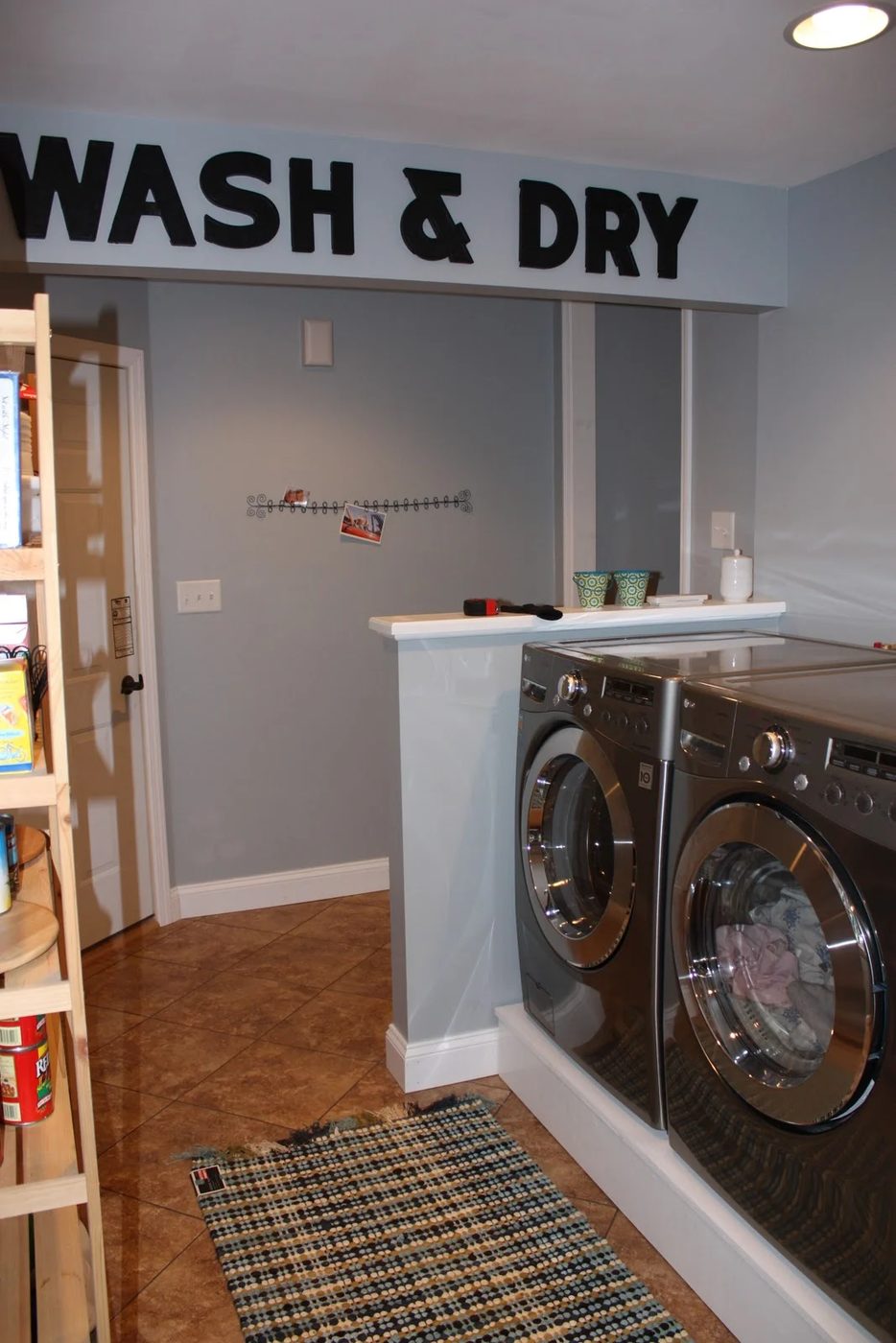 Renovated Laundry Room: New Flooring and Paint Job