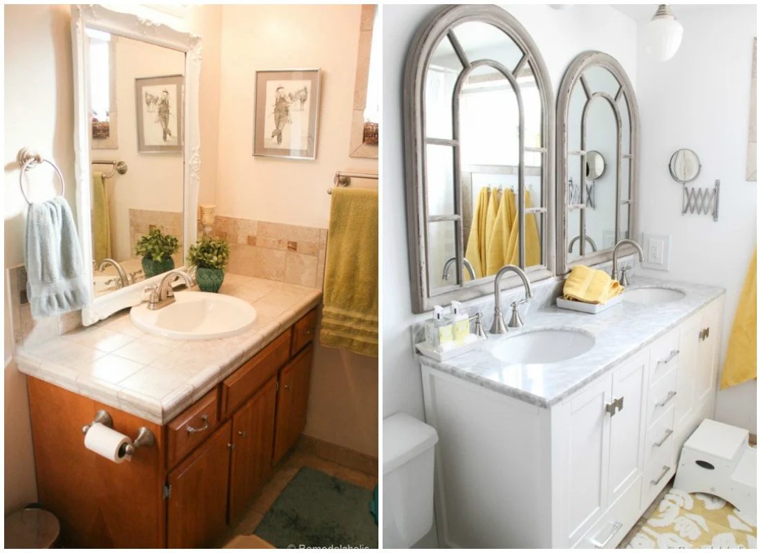 double sink bathroom vanity before and after @Bekob