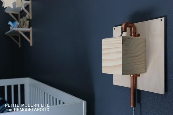 Make this industrial modern, apartment friendly Handmade wall sconce with the simplest of materials!