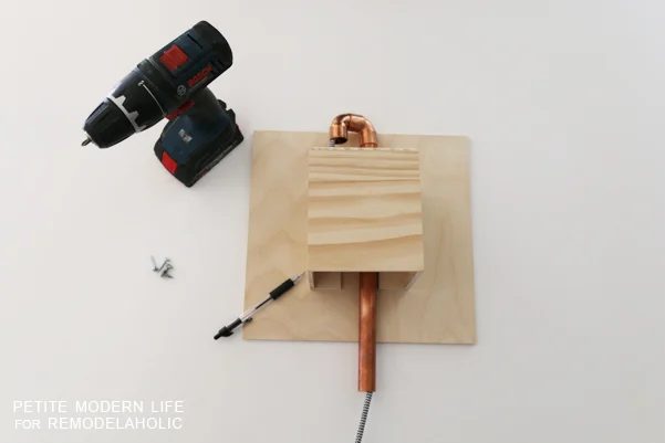 Make this industrial modern, apartment friendly Handmade wall sconce with the simplest of materials!