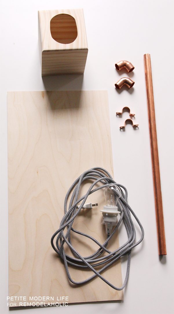 Make this industrial modern, apartment friendly Handmade wall sconce with the simplest of materials!