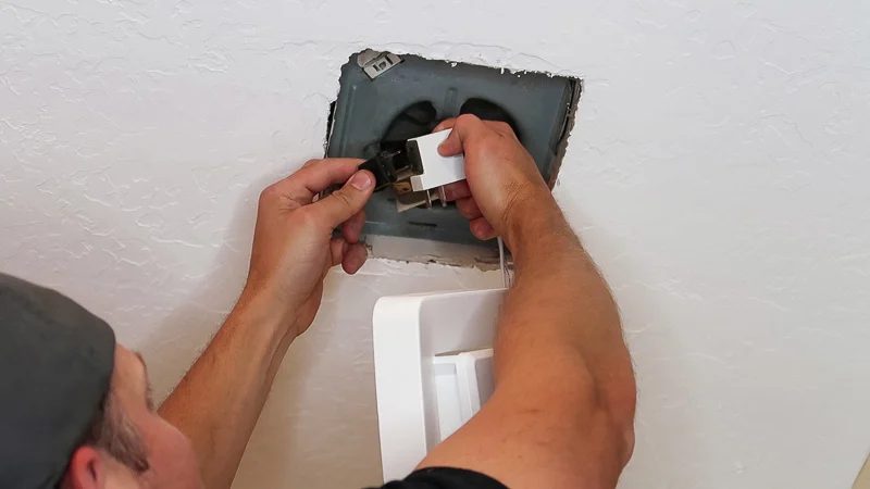 plugging in Broan Exhaust Fan Cover