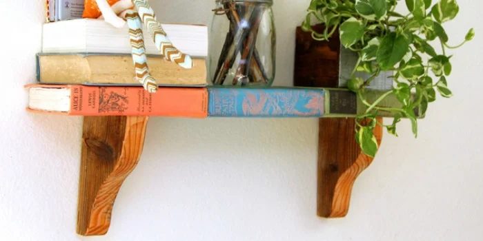 Repurpose Old Books Into A Wall Shelf